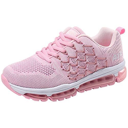 frysen Uomo Donna Air Scarpe da Ginnastica Corsa Sportive Fitness Running Sneakers Basse Interior Casual all'Aperto 1643 Pink 39