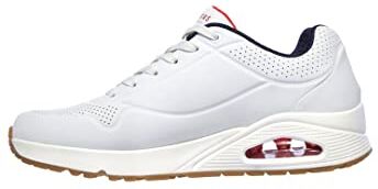 Skechers Uno Stand On Air, Sneaker Uomo, White Durabuck Navy Red Trim, 46 EU