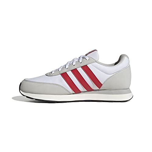 Adidas Run 60s 3.0 Shoes, Sneakers Uomo, Ftwr White Better Scarlet Grey One, 43 1/3 EU