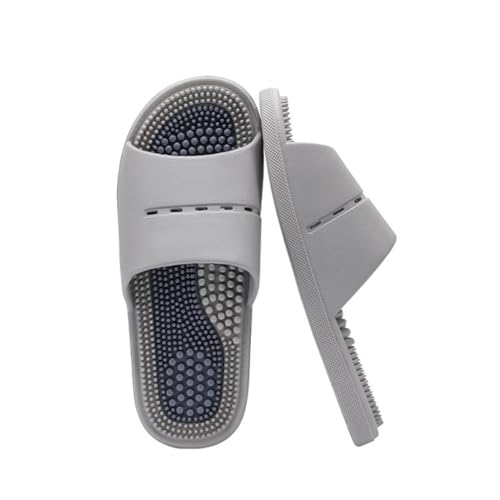 BYWXW Pantofole massaggianti agopressione per massaggio terapeutico,piedi akupoint massaggio shiatsu arch dolore sollievo antiscivolo, per vasca da bagno e doccia(Size:EU 42/43,Color:Grigio)