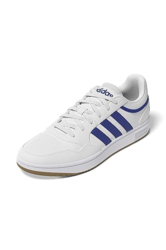 Adidas Hoops 3.0 Low Classic Vintage Shoes, Uomo, Ftwr White Team Royal Blue Gum 3, 47 1/3 EU