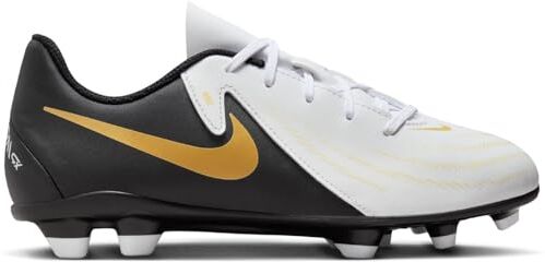 Nike Phantom Gx II Club, Scarpe da Calcio, White/Black/Mtlc Gold Coin, 33.5 EU