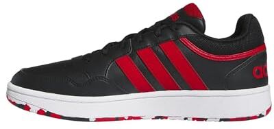 Adidas Hoops 3.0 Low Classic Vintage Shoes, Uomo, Core Black Better Scarlet Ftwr White, 40 2/3 EU