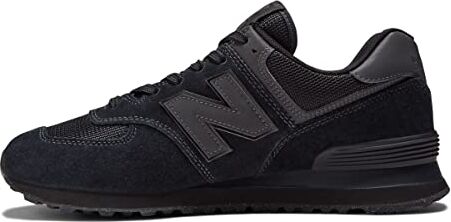 New Balance NB 574, Sneakers Uomo, Nero Triple Black Eve, 45.5 EU Larga