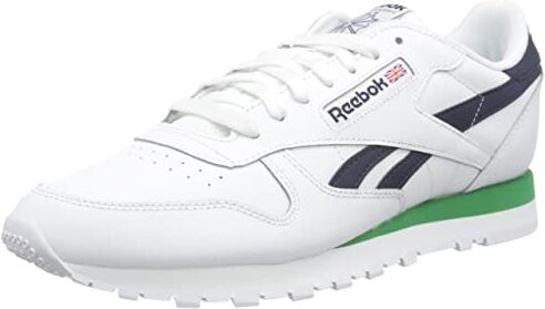 Reebok Classic Leather, Scarpe da ginnastica Unisex Adulto, Ftwr White Vector Navy Glen Green, 37.5 EU