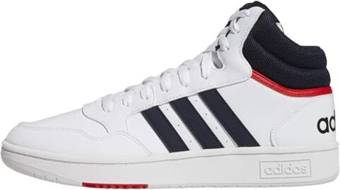 Adidas Hoops 3.0 Mid Classic Vintage Shoes, Sneakers Uomo, Ftwr White Legend Ink Vivid Red, 40 2/3 EU