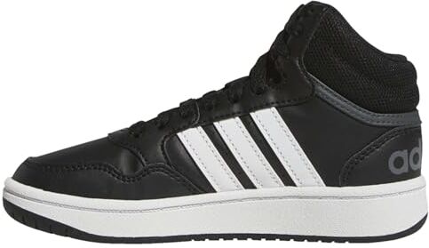 Adidas Hoops Mid Shoes, Sneakers Unisex Bimbi 0-24, Core Black Ftwr White Grey Six, 25.5 EU