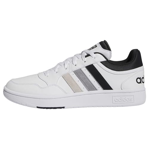 Adidas Hoops 3.0 Low Classic Vintage Shoes, Uomo, Ftwr White Core Black Grey, 40 2/3 EU