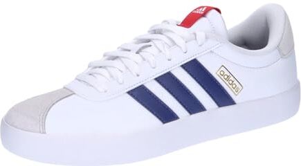 Adidas Vl Court, Sneaker Uomo, Cloud White Dark Blue Better Scarlet, 41 1/3 EU