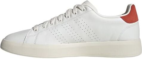 Adidas Advantage Premium Leather Shoes, Sneakers Uomo, Core White Core White Bright Red, 46 2/3 EU