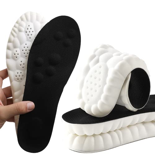 Skypermit Solette in Memory Foam con supporto per l'arco plantare per donne e uomini, inserti per scarpe da ginnastica, scarpe sportive e stivali, traspiranti e ammortizzanti(36.5/37 EU,Nero)