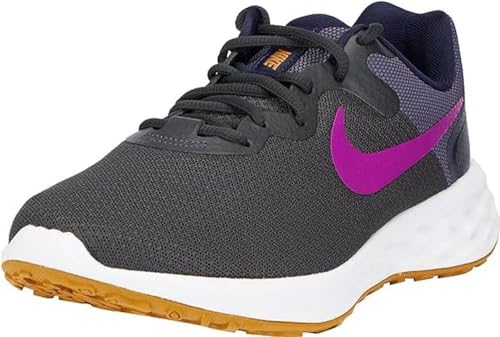 Nike Revolution 6, Scarpe de Gimnastica Uomo, Anthracite Vivid Purple Blackened Blue, 43 EU