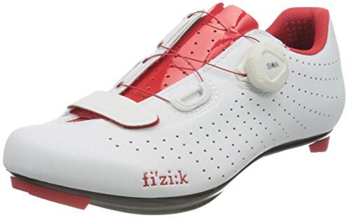 Fizik Overcurve R5, Scarpe da Ciclista Unisex Adulto, Bianco/Rosso, 38 ½