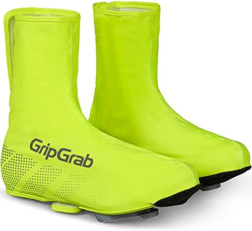 GripGrab Ride Waterproof Windproof Road Bike MTB Cycling Overshoes Adjustable Bicycle Rain Shoe Covers Black, Copriscarpe da Ciclismo Unisex-Adult, Giallo Neon, XL (44-45)