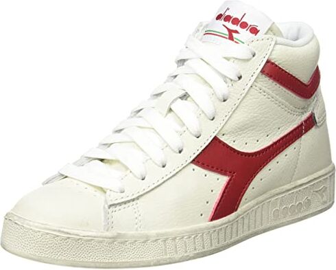 Diadora Game L High Waxed, Sneaker Unisex Adulto, Bianco Rosso, 44 EU