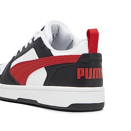 Puma Unisex Rebound V6 Low Scarpe da ginnastica,  White For All Time Red  Black, 44 EU