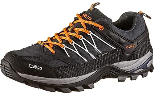 CMP Rigel Low Trekking Shoes Wp, Uomo, Nero Bianco Giallo, 44 EU