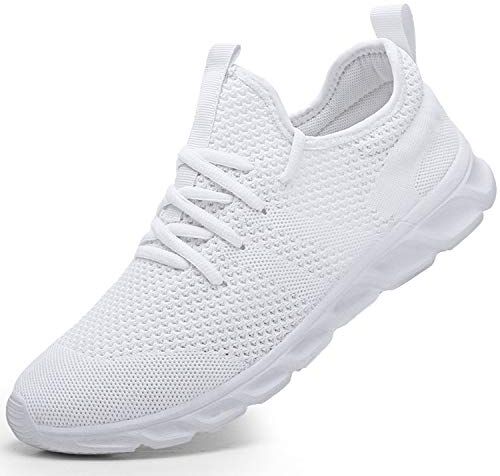 Damyuan Scarpe da Running Corsa Uomo Ginnastica Camminata Casual Jogging Trekking Tennis TRAI Mesh Basket Sport Outdoor Fitness Sportive Palestra Platform Sneakers Bianco 40 EU