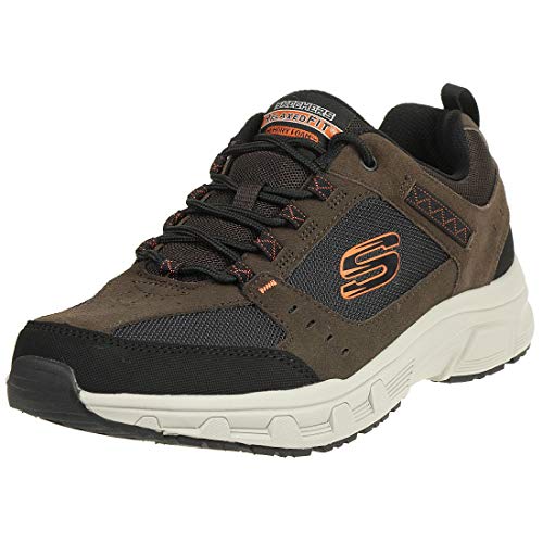 Skechers Oak Canyon, Sneaker Uomo, Chocolate Leather Pu Mesh Black Trim, 44 EU