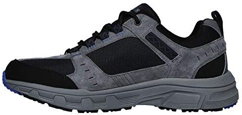 Skechers Oak Canyon, Sneaker Uomo, Charcoal Leather Pu Mesh Black Trim, 39 EU