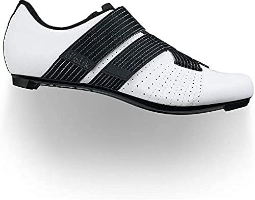 Fizik Powerstrap R5, Scarpe da Ciclista Unisex Adulto, Bianco/Nera, 38 ½