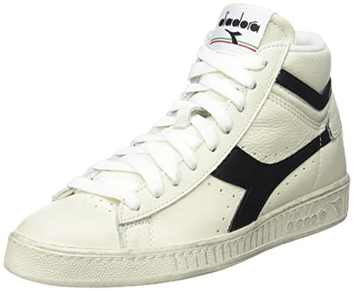 Diadora Game L High Waxed, Sneaker Unisex Adulto, Bianco White Black B, 44.5 EU