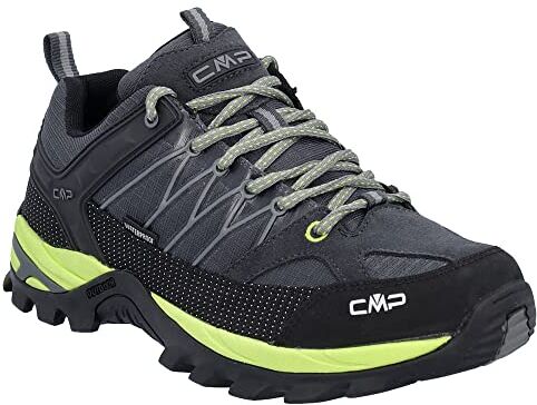 CMP RIGEL LOW TREKKING SHOES WP, Scarpe da Trekking Uomo, Antracite-Limegreen, 39 EU