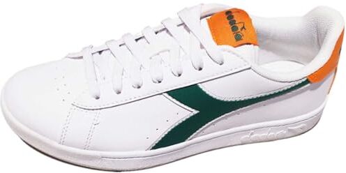 Diadora TORNEO, Scarpe da Ginnastica Unisex-Adulto, White/Persimmon Orange, 45 EU