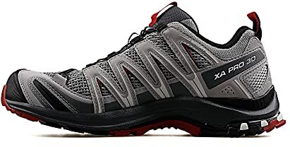 Salomon XA PRO 3D, Scarpe da Trail Running Uomo, Monument / Ebony / Red Dahlia, 42 2/3 EU