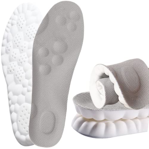 Skypermit Solette in Memory Foam con supporto per l'arco plantare per donne e uomini, inserti per scarpe da ginnastica, scarpe sportive e stivali, traspiranti e ammortizzanti(40.5/41 EU,Grigio)