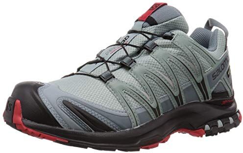 Salomon XA PRO 3D GORE-TEX, Scarpe da Trail Running Uomo, Lead / Black / Barbados Cherry, 42 2/3 EU