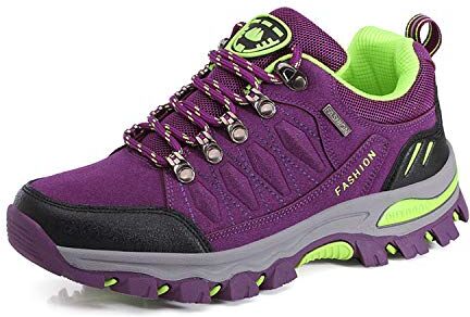 WOWEI Scarpe da Escursionismo Arrampicata Sportive All'aperto Impermeabili Traspiranti Trekking Sneakers da Donna Uomo,98018 Viola,41 EU