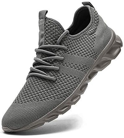 Damyuan Scarpe da Running Corsa Uomo Ginnastica Camminata Casual Jogging Trekking Tennis TRAI Mesh Basket Sport Outdoor Fitness Sportive Palestra Platform Sneakers Grigio Scuro 45 EU