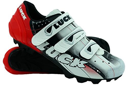 LUCK Zapatilla de Ciclismo Extreme MTB, con Suela de carbono Y Triple Tira para Una sujeción Perfecta, Rosso. (44 EU)