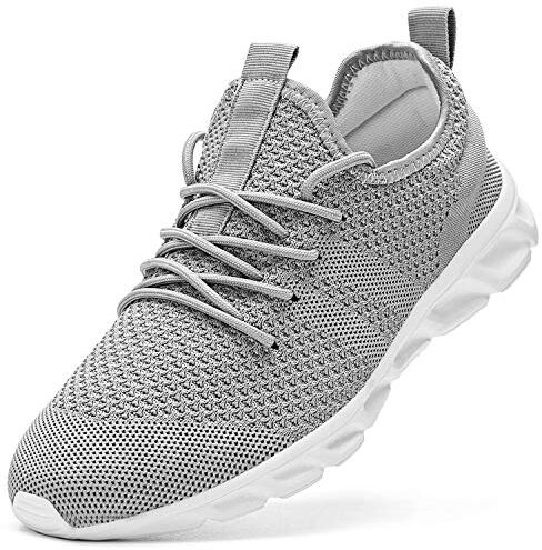 Damyuan Scarpe da Running Corsa Uomo Ginnastica Camminata Casual Jogging Trekking Tennis TRAI Mesh Basket Sport Outdoor Fitness Sportive Palestra Platform Sneakers Grigio 40 EU