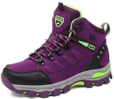 WOWEI Scarpe da Escursionismo Arrampicata Sportive All'aperto Impermeabili Traspiranti Trekking Sneakers da Donna Uomo,8019 Viola,36 EU