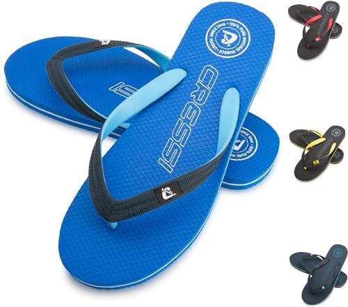 Cressi Leaf Flip Flop, Ciabatte Infradito Spiaggia e Piscina Unisex Adulto, Azzurro, 45/46 EU