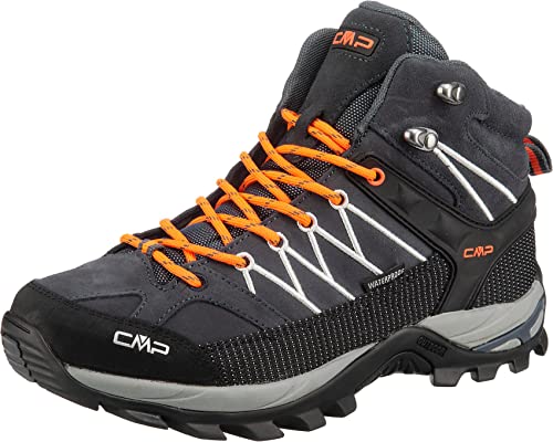 CMP RIGEL LOW TREKKING SHOES WP, Scarpe da Trekking Uomo, Antracite-Flash Orange, 39 EU