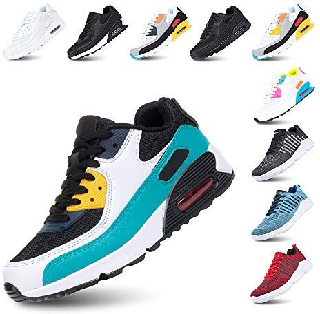 Hitmars Scarpe Running Uomo Donna Ginnastica Sneaker Leggere Traspirante Outdoor Sportive Calzature da Corsa Pallavolo Tennis Verde 45