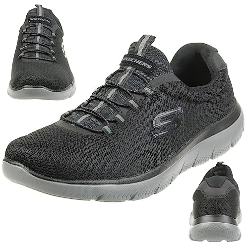 Skechers Summits, Scarpe da ginnastica Uomo, Black Mesh Charcoal Trim, 40 EU