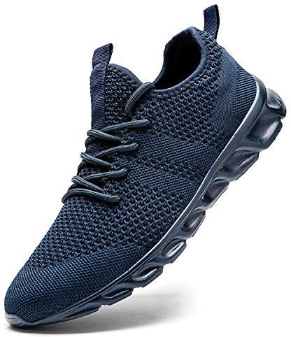 Damyuan Scarpe da Running Corsa Uomo Ginnastica Camminata Casual Jogging Trekking Tennis TRAI Mesh Basket Sport Outdoor Fitness Sportive Palestra Platform Sneakers Blu 45 EU