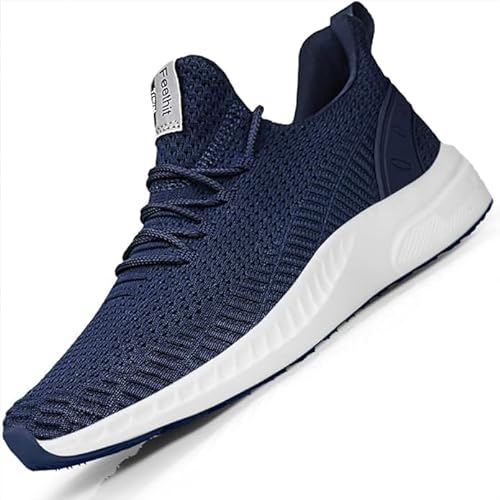Feethit Sneakers Uomo Scarpe da Running Corsa Uomo Respirabile Mesh Palestra Scarpe da Lavoro Comode Leggere Blu 40