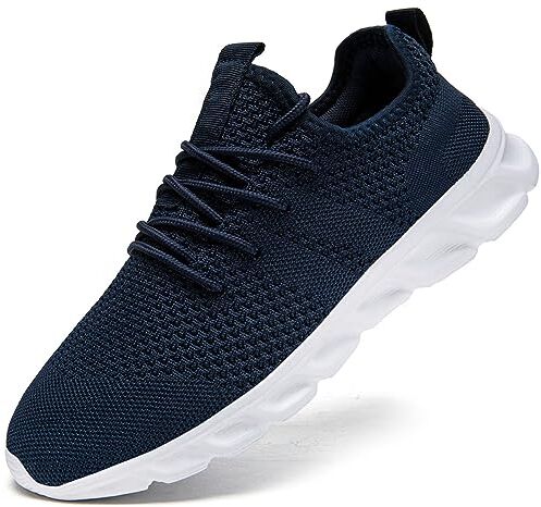 Damyuan Scarpe Corsa Uomo Ginnastica Camminata Tennis Basket Sport Outdoor Fitness Sportive Palestra Platform Sneakers Blu 45 EU