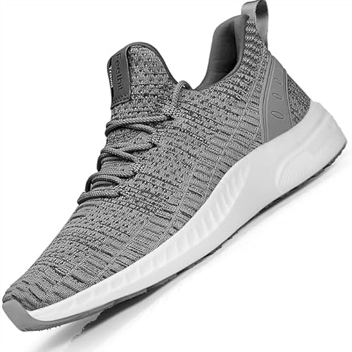 Feethit Sneakers Uomo Scarpe da Running Corsa Uomo Respirabile Mesh Palestra Scarpe da Lavoro Comode Leggere Grigio 40