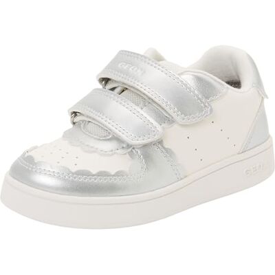 Geox B ECLYPER Girl A Sneaker, Bianco/Argento, 22 EU Geox B ECLYPER Girl A Sneaker, Bianco/Argento, 22 EU