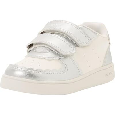 Geox Scarpe da Ginnastica B ECLYPER Girl A, Bianco/Argento, 27 EU Geox Scarpe da Ginnastica B ECLYPER Girl A, Bianco/Argento, 27 EU