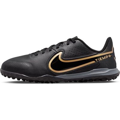 Nike Little/Big Kids' Turf Soccer Shoes Jr. Tiempo Legend 9 Academy Tf, Black/Black-Anthracite-Metallic Gold, -007, 37.5 EU (5Y US) Nike Little/Big Kids' Turf Soccer Shoes Jr. Tiempo Legend 9 Academy Tf, Black/Black-Anthracite-Metallic Gold, -007, 37.5 EU (5Y US)