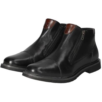 bugatti Ankleboot mit Komfortweite und Doppelzipper, Stivali alla Moda Uomo, Nero, 42 EU Larga bugatti Ankleboot mit Komfortweite und Doppelzipper, Stivali alla Moda Uomo, Nero, 42 EU Larga