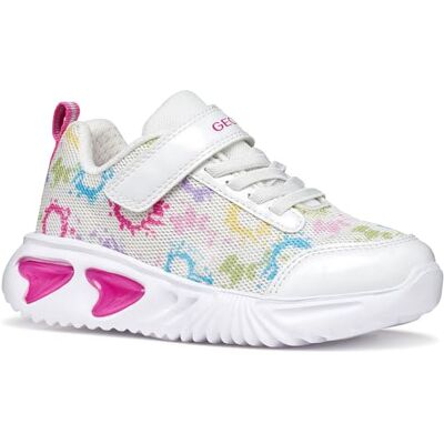 Geox J Assister Girl B Sneaker, Bianco/Multicolore, 36 EU Geox J Assister Girl B Sneaker, Bianco/Multicolore, 36 EU