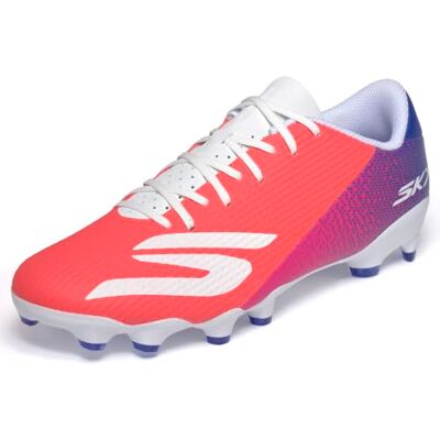 Skechers Uomo SKX_2 Academy Scarpe da Calcio per Terreni compatti, White/Blue/Pink, 44 EU Skechers Uomo SKX_2 Academy Scarpe da Calcio per Terreni compatti, White/Blue/Pink, 44 EU